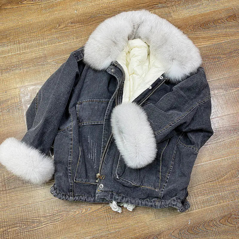 DENIM FAUX JACKET