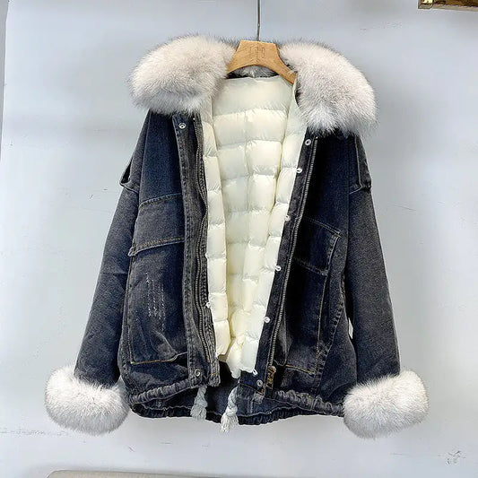 DENIM FAUX JACKET